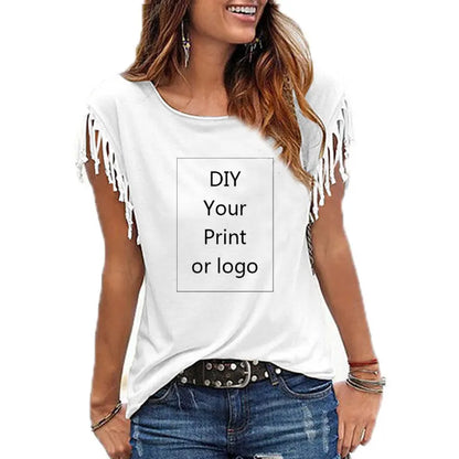 Customized Print T Shirt for Women | Short Sleeve O-neck Cotton Tee