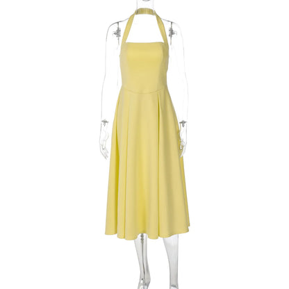 Trendix Fashion Elegant Maxi Dress For Women Summer Sleeveless High Waist Off Shoulder Long Dresses Street Casual Party Dress