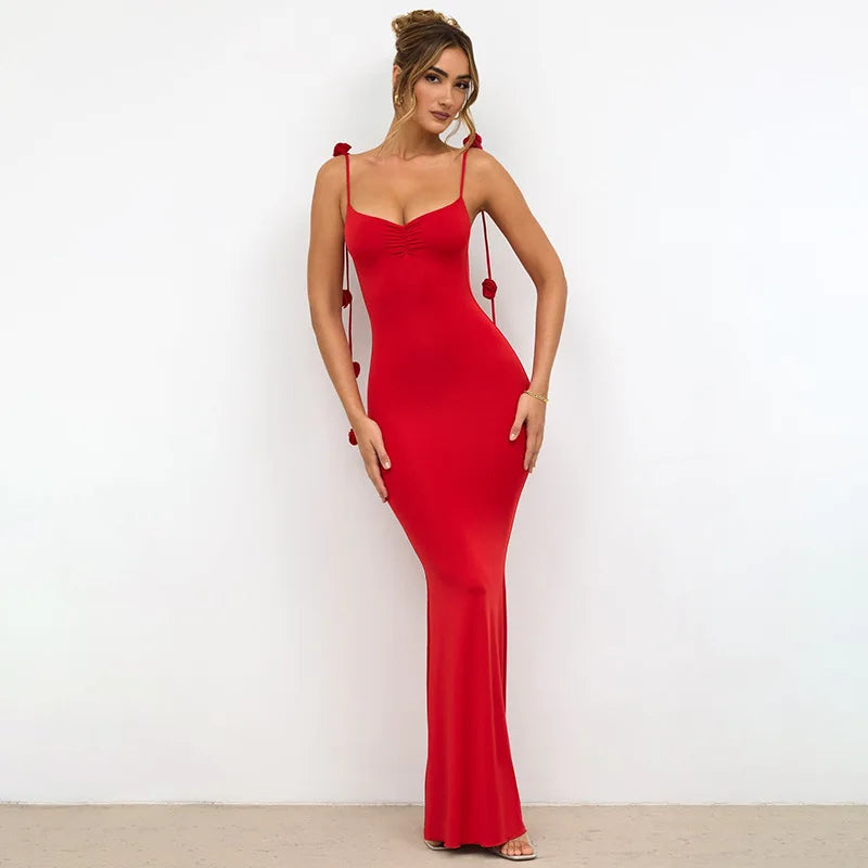 Mia Muse Women's Dresses All Seasons Elegant Solid Color Sleeveless Sweetheart Neck Wrap Maxi Evening Formal Dresses