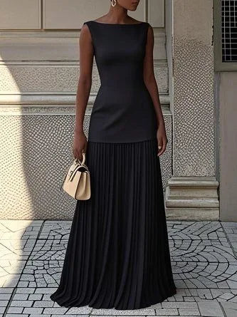 Modigirl  Evening Prom Maxi Dresses for Woman Summer Elegant Sleeveless Pleated Gauze Cocktail Party Wedding Guest Dresses