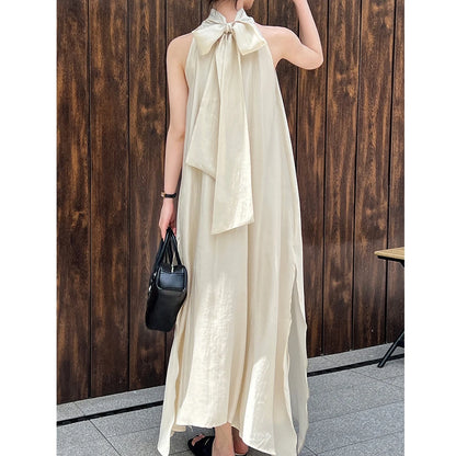 2026 New Arrival Sleeveless Halter Neck Women Summer Loose Style A-Line Boho Long Dress Elegant Maxi Dress Vestidos Clothes