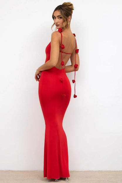 Mia Muse Women's Dresses All Seasons Elegant Solid Color Sleeveless Sweetheart Neck Wrap Maxi Evening Formal Dresses
