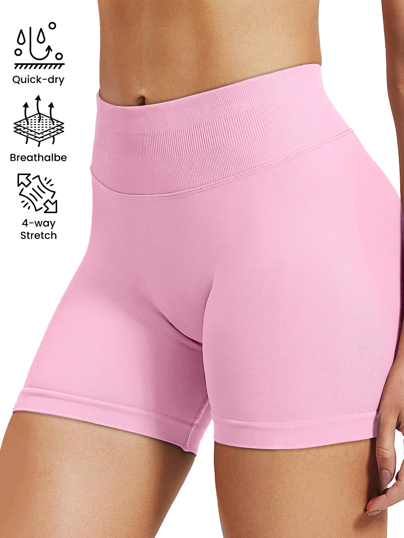Pilates knit shorts medium intensity training high stretch peach hips no awkward lines casual fitness
