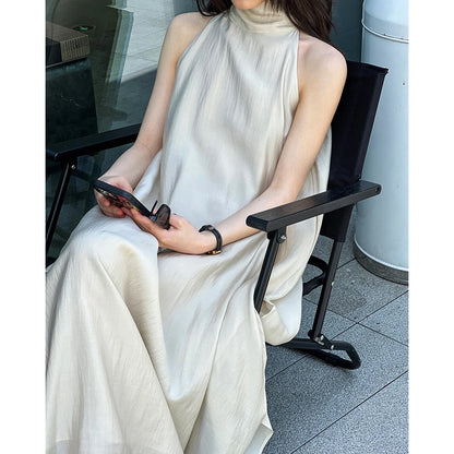 2026 New Arrival Sleeveless Halter Neck Women Summer Loose Style A-Line Boho Long Dress Elegant Maxi Dress Vestidos Clothes