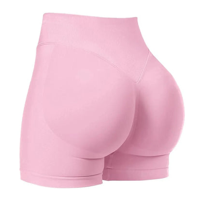 Pilates knit shorts medium intensity training high stretch peach hips no awkward lines casual fitness