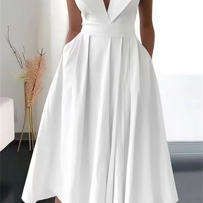 Women's Elegant Evening Cocktail Maxi Dresses 2026 High Waisted Deep V-Neck Sexy Dress For Woman Party Wedding Guest