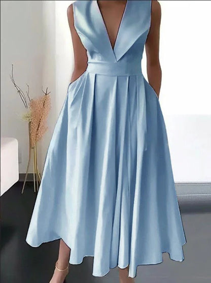 Women's Elegant Evening Cocktail Maxi Dresses 2026 High Waisted Deep V-Neck Sexy Dress For Woman Party Wedding Guest