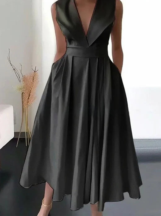 Women's Elegant Evening Cocktail Maxi Dresses 2026 High Waisted Deep V-Neck Sexy Dress For Woman Party Wedding Guest