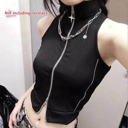 Punk Gothic Jacket Women Harajuku Retro Rock Vest Suit Coat Sexy Halloween Costume Party Clothes Outfit Black Gothic Clothing