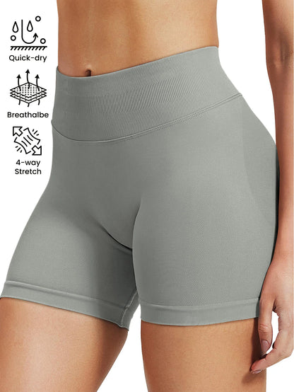 Pilates knit shorts medium intensity training high stretch peach hips no awkward lines casual fitness