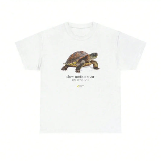 Slow Motion Turtle Printed T-shirt Casual Retro T-Shirt with Vintage Graphic Design for Women Tshirt Summer Casual Top Clothing