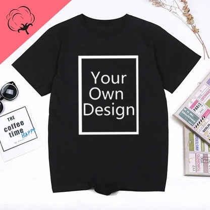 100%cotton Customized Printed Leisure T Shirt  DIY Your Like Photo or Logo T-shirt Fashion Custom Men's Tops Tshirt