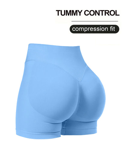 Pilates knit shorts medium intensity training high stretch peach hips no awkward lines casual fitness