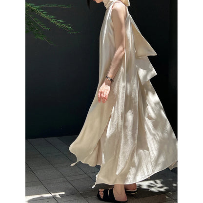 2026 New Arrival Sleeveless Halter Neck Women Summer Loose Style A-Line Boho Long Dress Elegant Maxi Dress Vestidos Clothes
