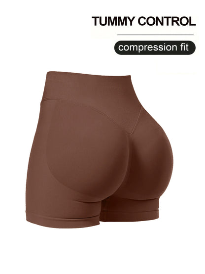 Pilates knit shorts medium intensity training high stretch peach hips no awkward lines casual fitness