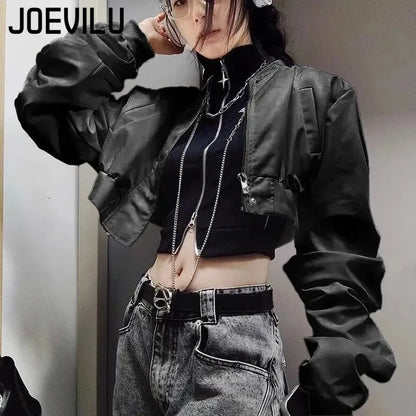 Punk Gothic Jacket Women Harajuku Retro Rock Vest Suit Coat Sexy Halloween Costume Party Clothes Outfit Black Gothic Clothing