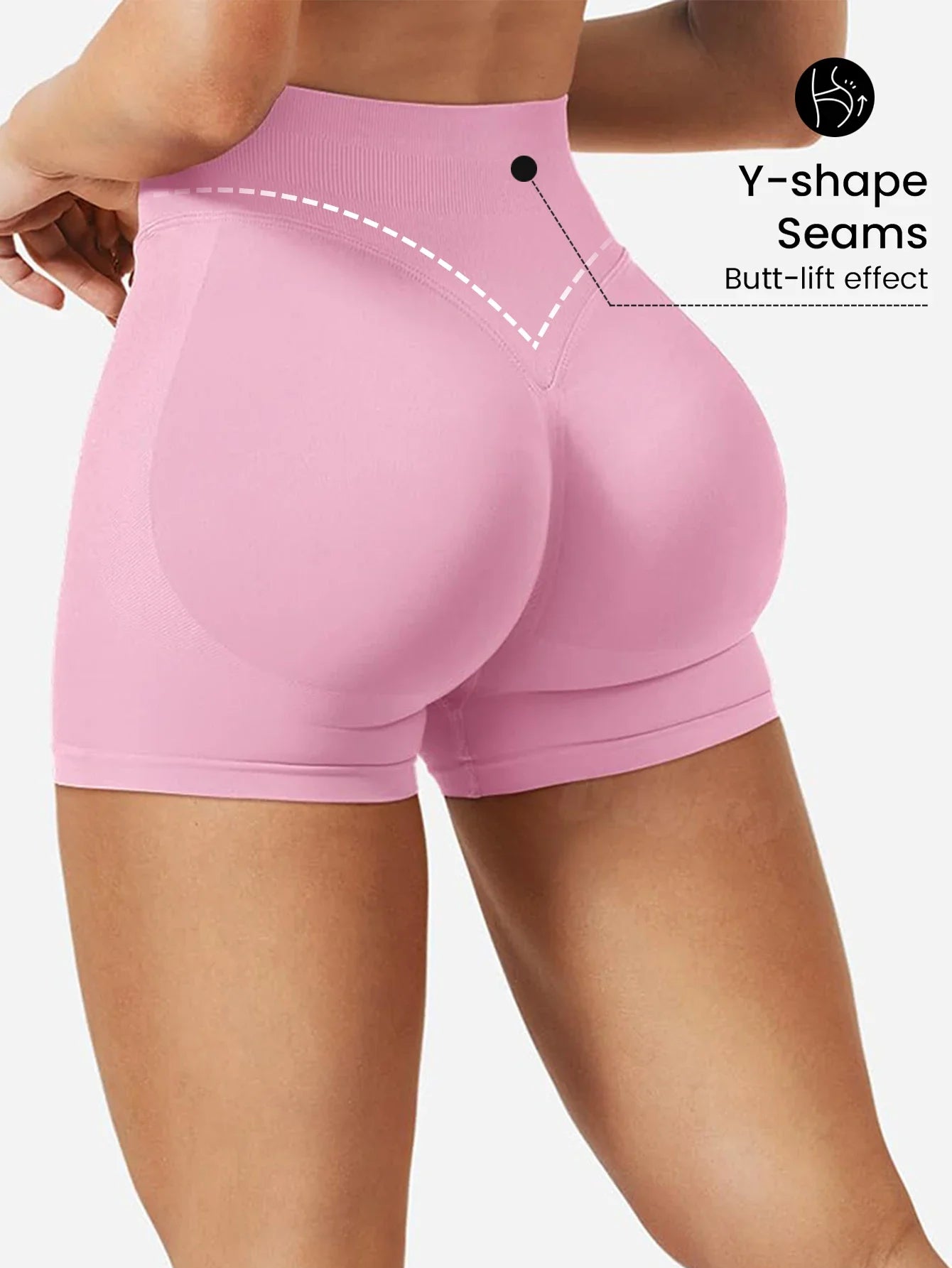Pilates knit shorts medium intensity training high stretch peach hips no awkward lines casual fitness