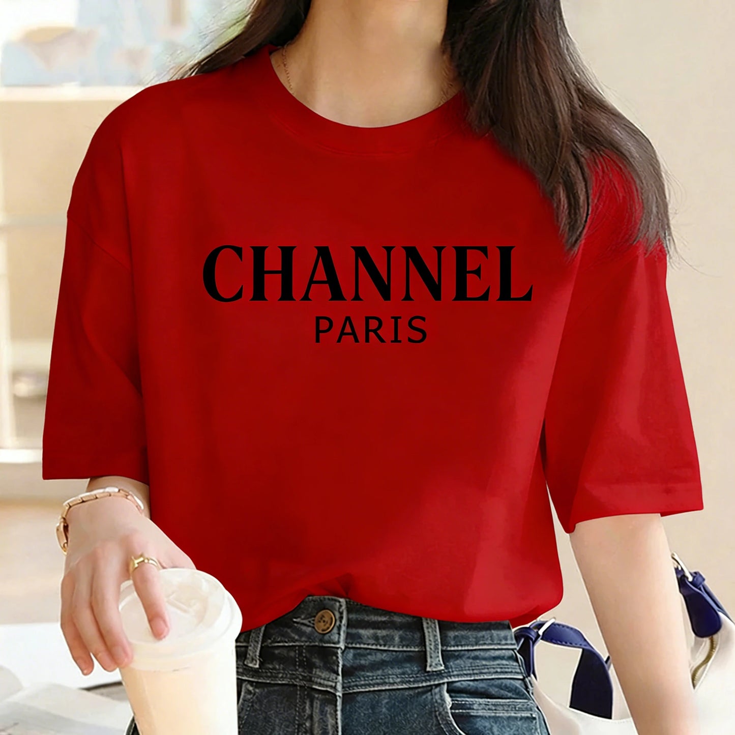 Luxury Brand Womens Casual Elegant Fashion CHANNEL Graphic T-shirt Fashion Harajuku Kawaii T-shirt Women's Y2K Clothing