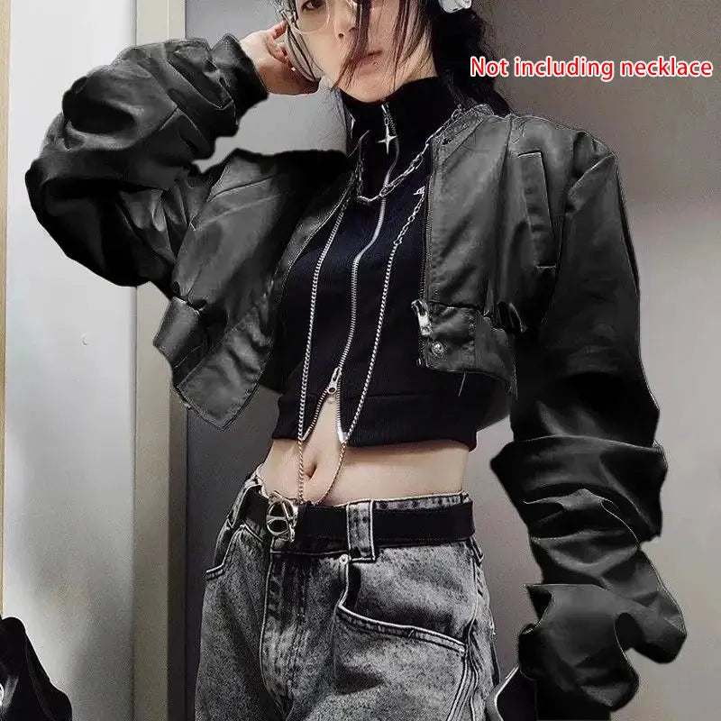 Punk Gothic Jacket Women Harajuku Retro Rock Vest Suit Coat Sexy Halloween Costume Party Clothes Outfit Black Gothic Clothing